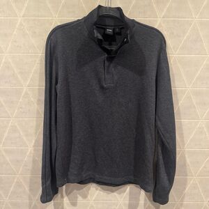 Hugo Boss Men's Gray Knit Long Sleeve 1/2 Zip Sweater Size M